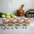City to Cottage Handcrafted Cream Lavender Floral Espresso Cups - Set of 4, Perfect for Espresso Machine and Coffee Maker...