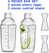 4 pcs Clear Cocktail Shaker Set 2 pcs Plastic bar Shaker with 2 pcs Plastic Cocktail Double Measuring Jigger...