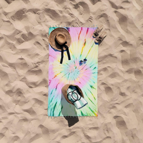 Brand Tie Dye Pestemal Turkish Beach Towel, 33 Inch X 65 Inch Beach Towel Bath Pool Yoga Pilates Picnic Blanket Tapestry - (Supernova)...