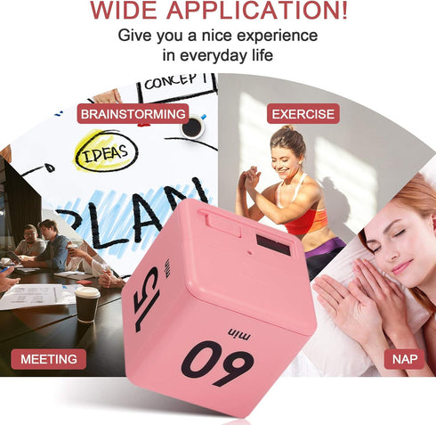 Weewooday Cube Timer Productivity Flip Timer for ADHD Block Gravity Sensor Kitchen Desk Study Time Countdown Learning Management Workout Classroom...