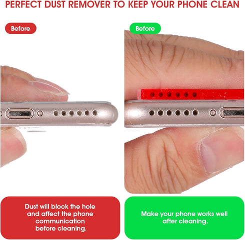 2 Pack Phone Speaker Cleaning Kit, Phone Cleaner Tape Kit for Phone Speaker Receiver, Adhesive Cleaning Stickers Dust Remover for Mobile Phone Hol...