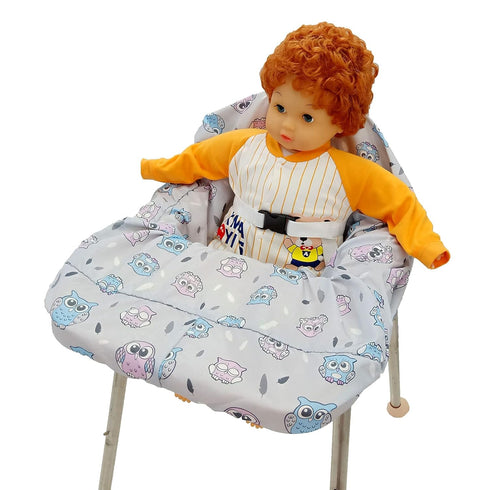Pozico Shopping Cart Cover for Baby or High Chair Cover,Baby Shopping Cart Cover Machine Washable/Free Portable Cloth Bag-Owl...