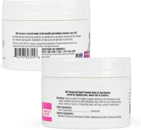 GNC Pets Advanced Styptic Powder for Dogs | Styptic Powder for Dogs, Use for Nail Clipping | Stop Bleeding with Styptic Powder for Dogs | Dog Styp...