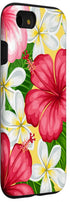 iPhone SE (2020) / 7 / 8 Hawaiian Tropical Phone Case Yellow Red Hibiscus Plumeria Case...