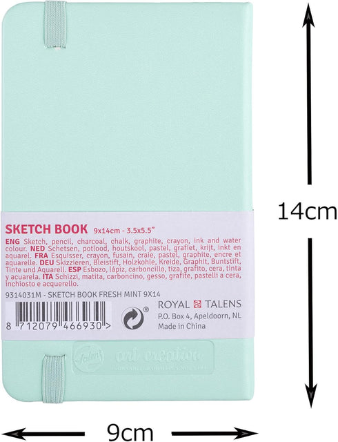 Tarens T9314-031M 452116 Art Creations Sketchbook, Drawing Notebook, 3.5 x 5.5 inches (9 x 14 cm), Fresh Mint...