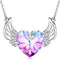 PLATO H Angel Wing Heart Crystals Necklace for Women Guardian Angel Pendant with Dainty Jewelry Box Mothers Christmas Gifts...