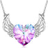 PLATO H Angel Wing Heart Crystals Necklace for Women Guardian Angel Pendant with Dainty Jewelry Box Mothers Christmas Gifts...