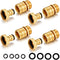 Garden Hose Quick Connect Solid Brass 3/4 inch GHT External Thread Quick Connect Fittings Male Quick Connector 4 Set...