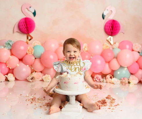 1st Birthday Gold Cake Topper - Glitter Sweet One Cake Topper for Photo Booth Props, Single-Sided First Anniversary Party Shower Cake Smash Decora...