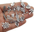 Youdiyla 100pcs Mix Silver Tree Flower Charms Collection, Bulk Mini Small Little Charms Metal Pendant Craft Supplies Findings for Necklace and Bra...