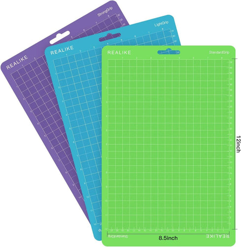 REALIKE Cutting Mat for Cricut Joy Xtra 8.5”x12” (2 StandardGrip, 2 LightGrip, 2 StrongGrip 6 Mats), Variety Adhesive Cutting mats for Cricut Joy ...