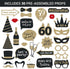 Fully Assembled 60th Birthday Photo Booth Props - Set of 30 - Black & Gold Selfie Signs - 60th Party Supplies & Decorations - Cute Bday Designs wi...