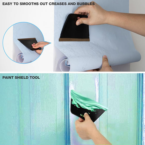 Gomake Wallpaper Smoothing Tool Wallpaper Brush Tools Kit with Felt Squeegee Craft Precision Knife for Paper Peel and Stick Wallpaper Car Wrap Vin...