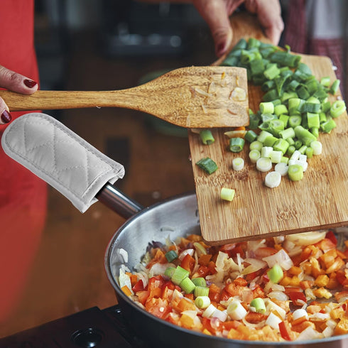 4 Pieces Pan Handle Sleeve, Pot Handle Covers Heat Resistant Iron Skillet Handle Covers Machine Washable Pot Pan Skillet Handle Holder Sleeves for...