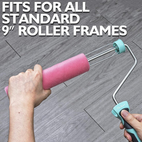 6pcs Paint Roller Covers 9 Inch x 1/5" Nap, High Density Acrylic Cover Replacements for Paint Roller Brush Frame, No-Lint Painting for All Paints ...