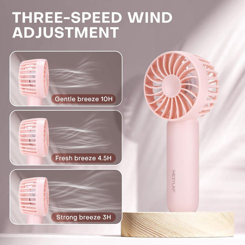 Nezylaf Mini Handheld Fan,Portable Fan Rechargeable with 3 Speeds,Travel Essential Summer Accessory for Women: Hand fan for, Makeup, Eyelash, and ...
