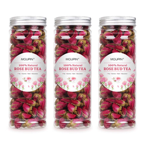 Rose Bud Tea Dried Red Rose,MQUPIN Rose Tea 100% Natural Pure Flower Edible Buds Tea Culinary Food Grade Red Rosebud for Drinking DIY Gift (250g/3...