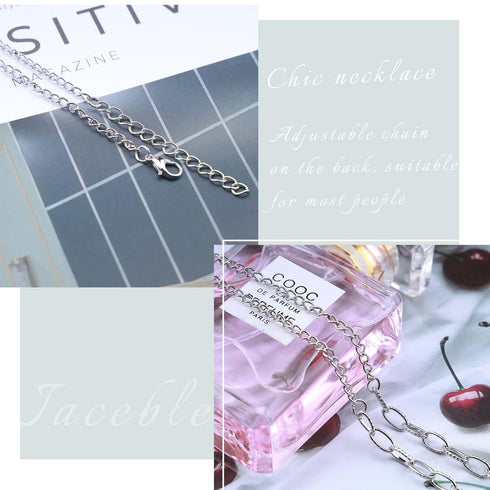 Punk Heart Choker Necklace Silver Paperclip Chain Necklace Minimalist Love Heart Necklace Chain Short Chunky Thick Chain Necklace Unbalanced Neckl...