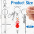 12 Pcs Beadable Keychain Bar, Silver Bead Keychain Beaded Keychain for Pendant DIY, Alloy Blank Keychain Accessories Bulk for Keychain Making Supp...