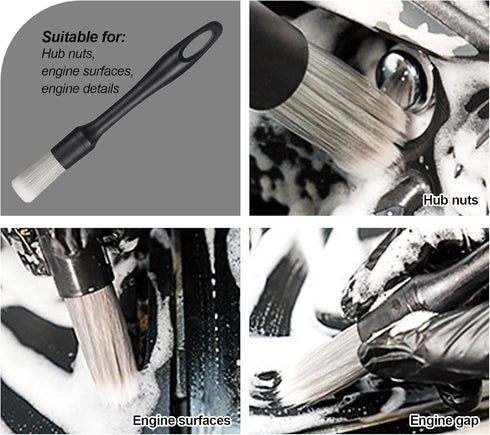 3 Pack Car Detailing Brush Set,Natural Boars Hair Ultra-Soft Cleaning Tool Auto Detail Brushes Kit for Clean Interior or Exterior,Dashboard,Air Ve...