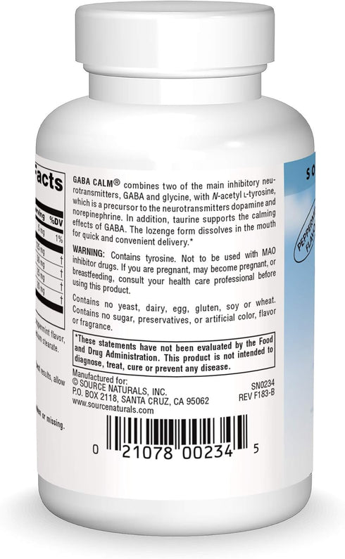 Source Naturals Serene Science, GABA Calm Quick Dissolving Peppermint Flavor* - 60 Lozenges...