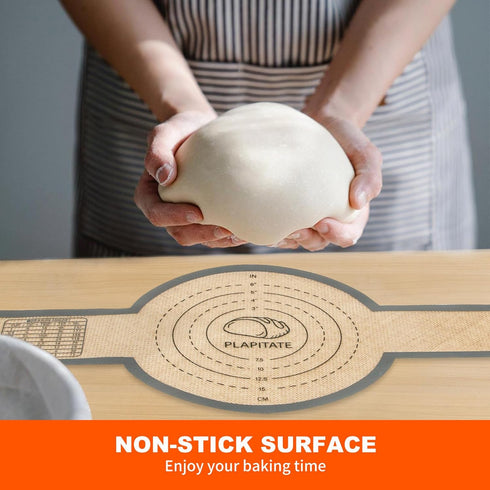 Silicone Bread Sling Dutch Oven Liner, Non-Stick & Easy Clean Reusable Oval and Round Silicone Bread Baking Mat with Long Handles, Easy to Transfe...