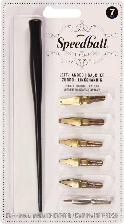 Speedball C-Series Lettering Pen Set, Left-handed - 1 Penholder w/ 6 Nibs...