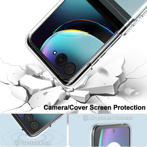 Foluu Case for Motorola Razr+ 2023, Moto Razr+ 2023 Phone Case Clear, Hard PC Back Bumper Protective Shockproof Scratch Resistant Case for Motorol...