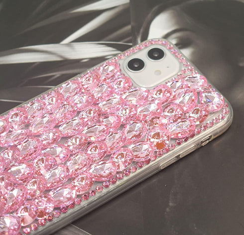 iPhone 12 / 12 Pro Bling Glitter Case - Luxury Shiny Diamond Crystal Rhinestone Sparkly Jewelled Gemstone 3D Handmade Clear Cover Case for Women G...