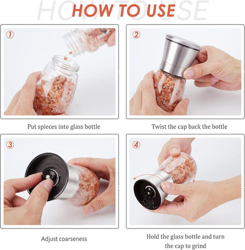 Original Stainless Steel Salt or Pepper Grinder - Top Spice Mill with Ceramic Blades, Brushed Stainless Steel and Adjustable Coarseness By Pepper ...