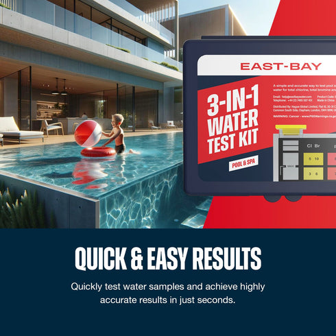 East Bay 3-in-1 Water Test Kit for Swimming Pools & Spas | Water Chemical Test Kit for pH, Chlorine and Bromine...