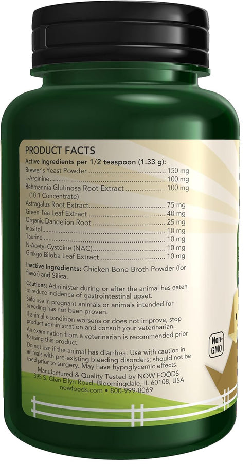 NOW Pet Health, Kidney Support Supplement, Formulated for Cats & Dogs, NASC Certified, Powder, 4.2-Ounce...