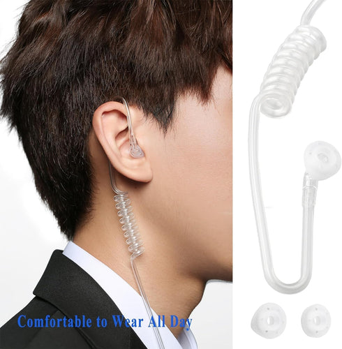 SAMCOM Walkie Talkies Earpiece with Mic PTT 2 Pin K Head Acoustic Tube Headset Earphone Surveillance Covert Air Tube Ear Piece FPCN30A FPCN10A Rad...