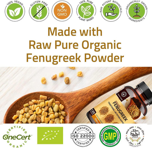 Fenugreek Capsules for Women (60 Capsules) | Organic Fenugreek Capsules 1000mg breastfeeding Supplement | Organic Fenugreek Powder Capsules Lactat...