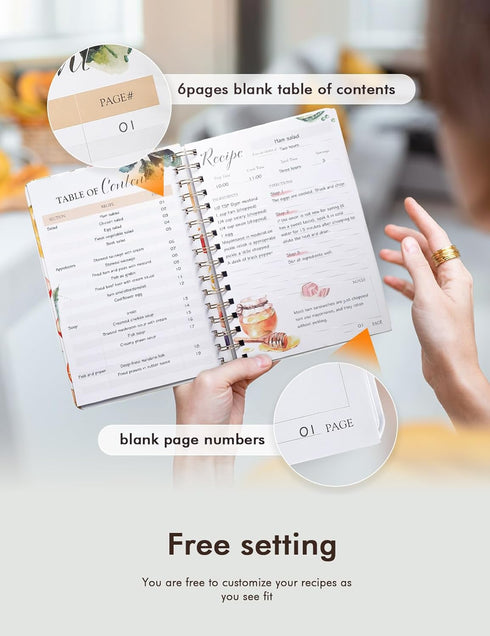 Recipe Book Waterproof Hardcover to Write in Your Recipes,Simplified Family Recipe Notebook for the Chef at Home, Recipe Journal Hold 120 Recipes?...
