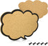 Navaris Cork Board Bulletin Board - Thought Bubble Design 11 x 17 in, includes 5 Pins - Message Noticeboard Memo Shape Display Pinboard...