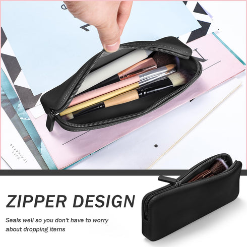 Etercycle Large Travel Silicone Makeup Brush Holder, Washable Silicone Make Up Bag, Portable Cosmetic Brushes Holder, Soft Makeup Tools Organizer ...