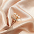 Vintage CZ Tiny Bar Pearl Open Band Ring for Women Girls Gold Plated Cubic Zirconia Statement Adjustable Expandable Imitation Pearls Finger Rings ...