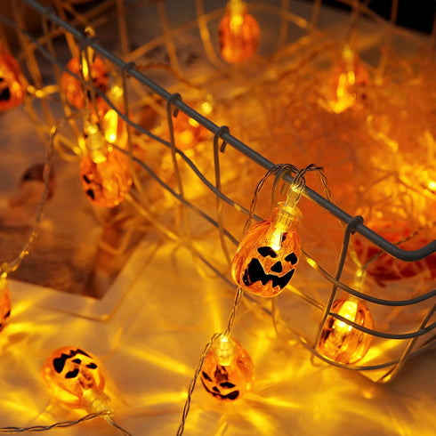 Pumpkin String Lights 20ft 30 LED Halloween Decorative Light Pumpkin Decorative String Light String Light Waterproof Halloween Lights 2 Modes for ...