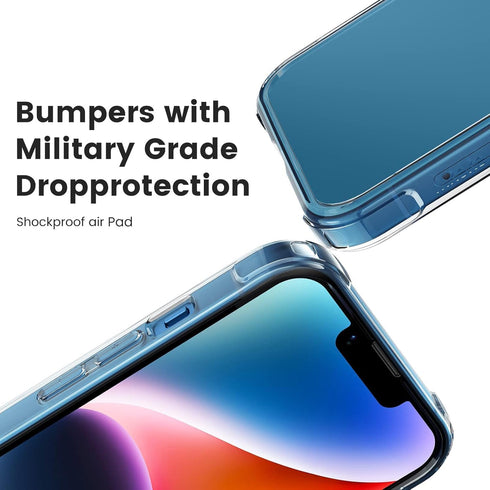 Mkeke for iPhone 14 Case for iPhone 13 Case Clear Transparent Shockproof Bumpers Cases for iPhone 13/14......