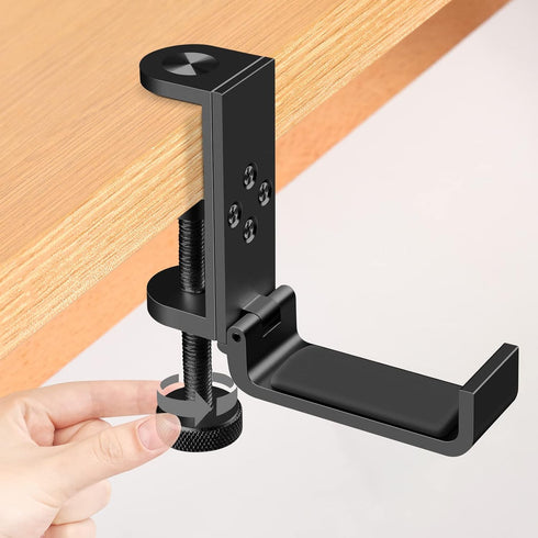 Foldable Headphone Stand Hanger Holder Aluminum Headphone Clamp Hook Under Desk, Save Space Headphone Hanger Holder for Universal Headphones (Lico...