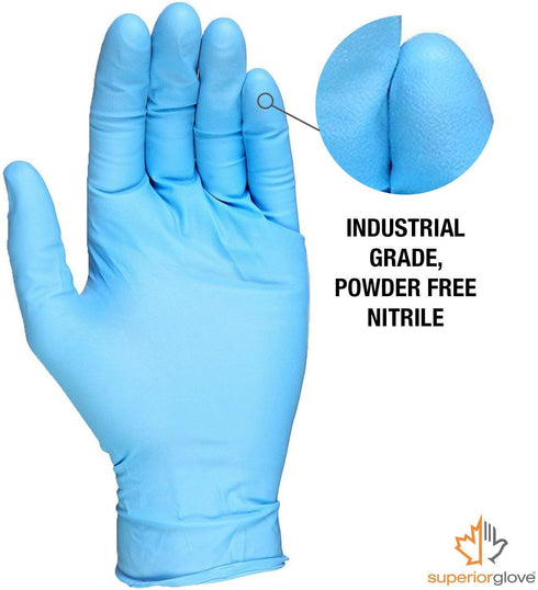 Superior Glove KeepKleen Contour Work Nitrile Gloves (100 Count) Latex Free Glove, Disposable Gloves, Powder Free, 9" Length - RDCNPF (Medium)...