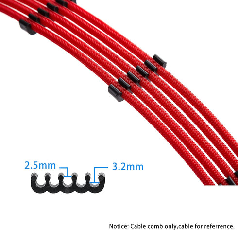 Cable Comb Kit includes for PSU extension cable, SATA and Molex sleeve Management Tools Wire Organizer Comb Computer Case Water Cooling Cable Comb...