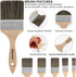 Double Thick Chip Paint Brush Set,Wood Stain Brushes for Painting Walls and Fence Staining, Wooden Handle Masonry Paintbrush for Varnish, Paste an...