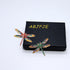 2Pcs Retro Crystal Dragonfly Brooches Elegant Enamel Rhinestone Animal Statement Brooch Pins Fashion Jewelry Accessories for Women Girl Gift Gold...