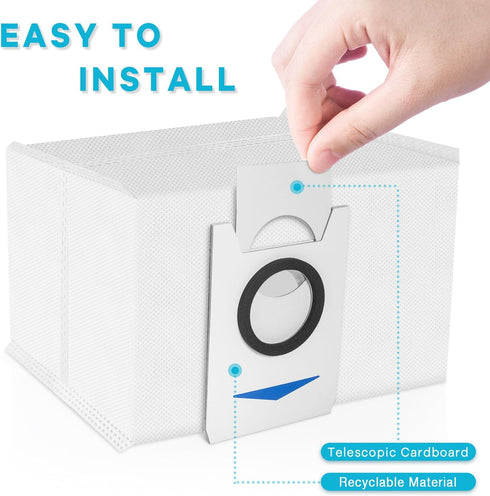 4 Pack Disposable Dust Bags for DEEBOT X1 Omni Turbo Auto-Empy Station Robot Vacuum Cleaner Spare Parts...