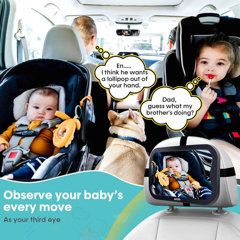 Baby Car Mirror Gifts for Newborns: Ease of Installation Non-Shaking Stability Car Seat Mirror Rear Facing Shatterproof Backseat Mirror View Infan...