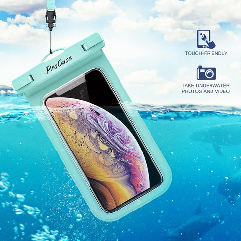ProCase 2 Pack Waterproof Phone Pouch Case, 7" Universal Underwater Cellphone Dry Bag Holder for iPhone 15 14 13 Pro Max 12 11, Galaxy S24 S23 S22...
