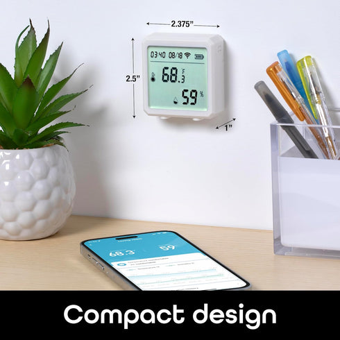 Geeni Smart Temperature and Humidity Monitor Sensor - Indoor Wireless WiFi Thermometer Hygrometer for House, Alexa, Google Home App Controlled, Ba...