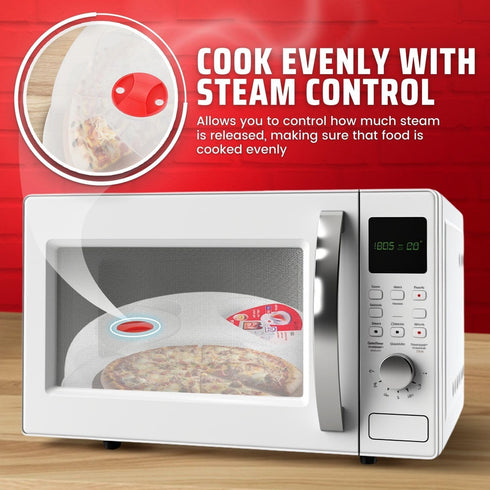 Flexzion 10 Inch Small Microwave Splatter Cover - BPA-Free Anti-Splatter Microwave Cover with Adjustable Steam Vent, Dishwasher Safe, Transparent ...